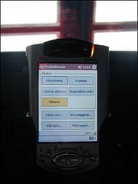 Stejný PDA/Handheld jako na předchozím obr. (obr.20) tentokrát zobrazující menu pro volby stavu jedn