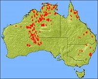 Austrálie při požáru v roce 2004.