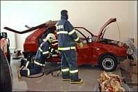 Ukázka zásahu hasičů u dopravní nehody