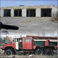 Bývalá hasičská stanice Pripjať - poslední výjezd z ní byl na hořící reaktor. Hasiči a ani jejich Zi