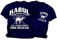 triko amerických hasičů z Kábulu