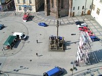 Výhled z věže na Chomutovské náměstí, kde se celé TFA odehrávalo