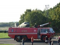Chubb Pathfinder Airfield Crash Truck z britského letiště Manchaster, nyní v jeho muzeu, avšak stále