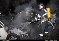 Hurbanova, požár tří osobních automobilů