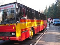Dopravní nehoda autobusu a dodávky