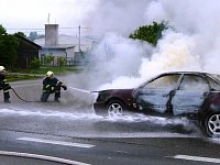 Požár auta v plným