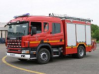 Scania/Protec-Fire SDIS 57 Moselle - čerpadlo je nezvykle umístěno v první roletě za kabinou