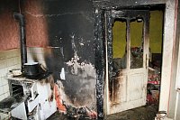 Požár kuchyně v rodinném domě v Krumsíně
