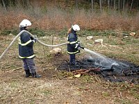 Požár lesa v Horní Dobrouč