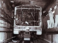 Požár soupravy metra na odstavných kolejích stanice Kosmonautů (dnes Háje), 1987