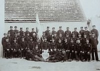Sbor dobrovolných hasičů Milevsko při oslavě 40. výročí od založení sboru. (24.8.1910)