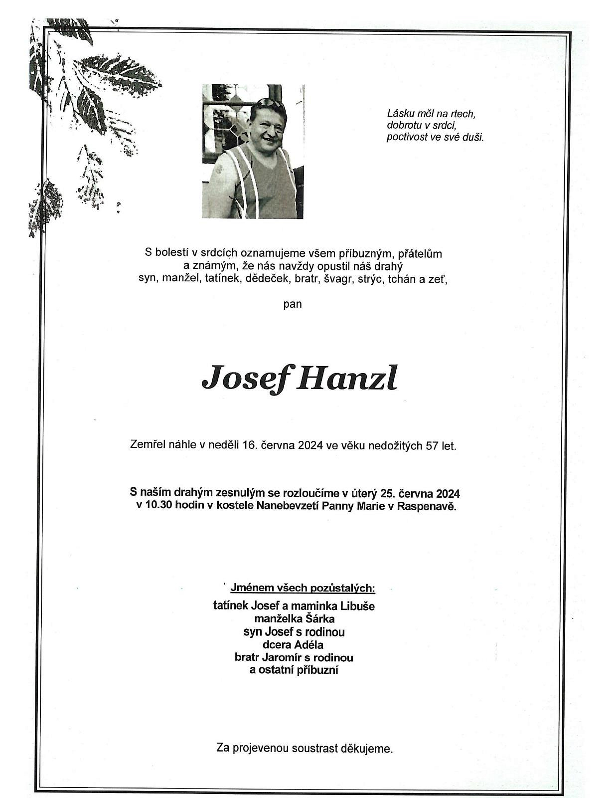 Zemřel Josef Hanzl, dlouholetý příslušník HZS Libereckého kraje a ...