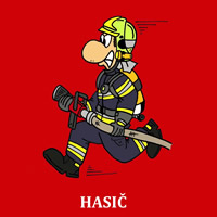 Magnetka - kreslený hasičský motiv