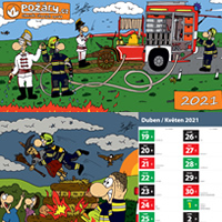 Kalendář POŽÁRY.cz 2021 - stolní s ilustracemi
