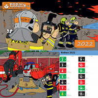Kalendář POŽÁRY.cz 2022 - stolní s ilustracemi